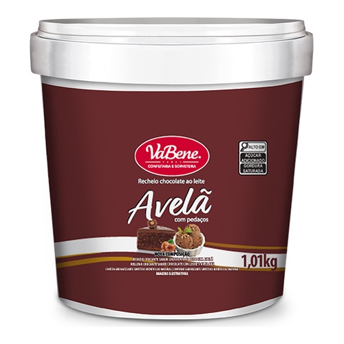 RECHEIO CHOCOLATE AO LEITE COM AVELA VABENE 1,010KG