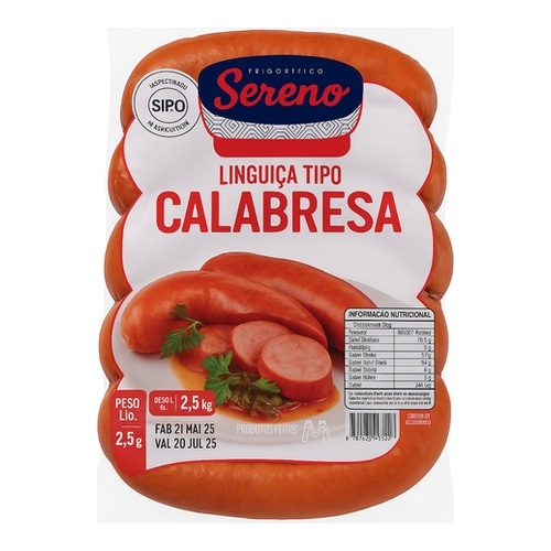 LINGUIÇA TIPO CALABRESA SERENO 2,5KG