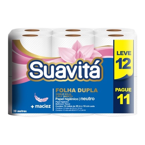 PAPEL HIGIENICO PREMIUM SUAVITA 20M C/12