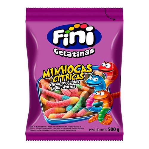 BALA CÍTRICA MINHOCAS FINI 500GR