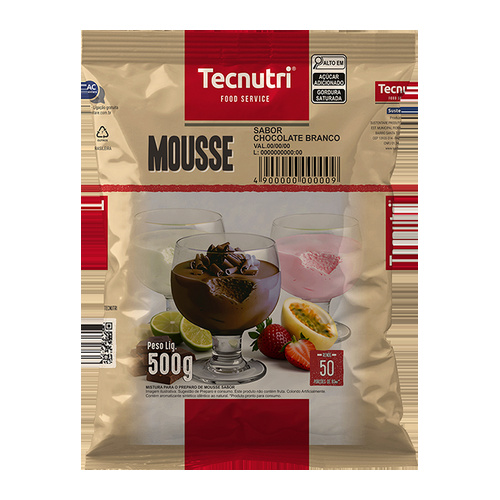 MOUSSE CHOCOLATE BRANCO TECNUTRI 500GR