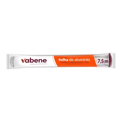 PAPEL ALUMÍNIO VABENE 45CMX7,5M UN