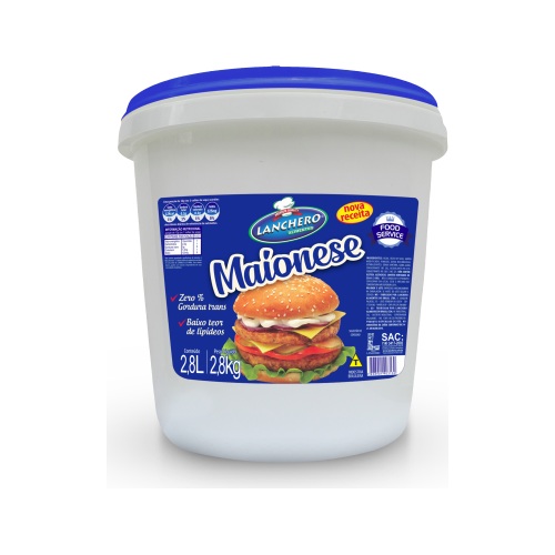 MAIONESE LANCHERO BALDE 2,8KG