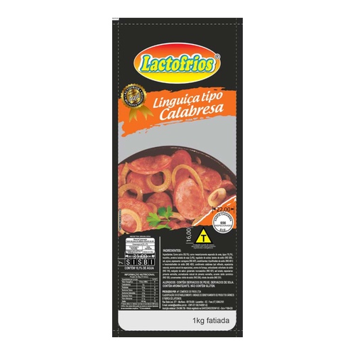 LINGUIÇA TIPO CALABRESA FATIADA LACTOFRIOS 1KG