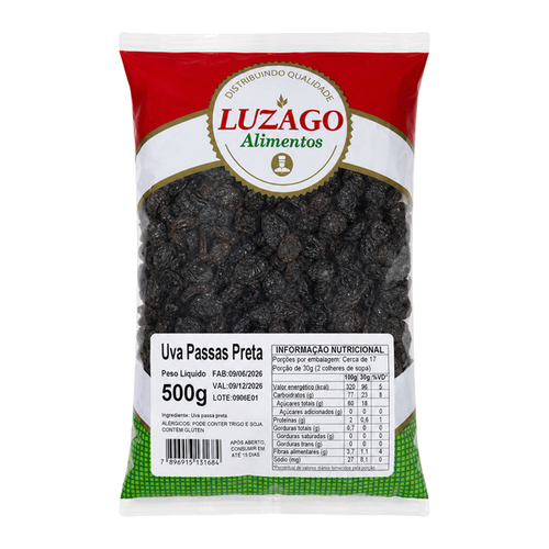 UVA PASSA PRETA LUZAGO 500GR