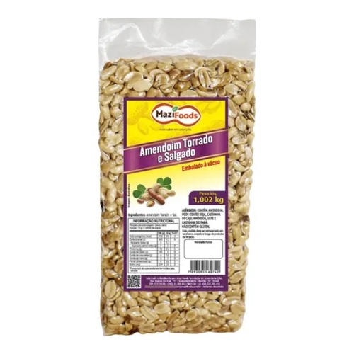 AMENDOIM TORRADO SALGADO MAZI FOODS 1,002KG