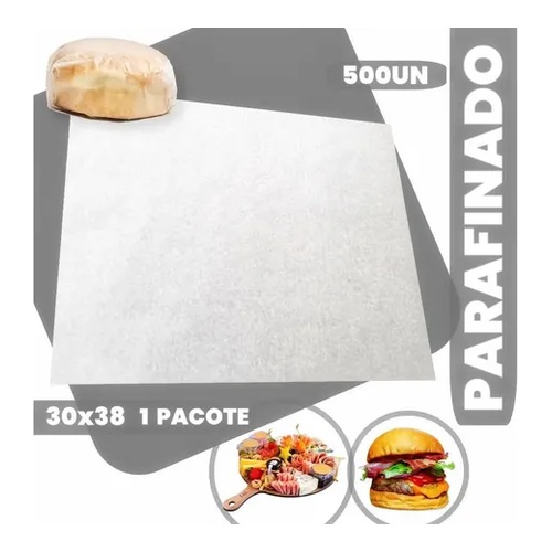 PAPEL P/EMBALAR HAMBURGUER LISO 30X38 MAMEDES C/500