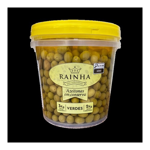 AZEITONA VERDE C/CAROÇO MÉDIA RAINHA 2KG