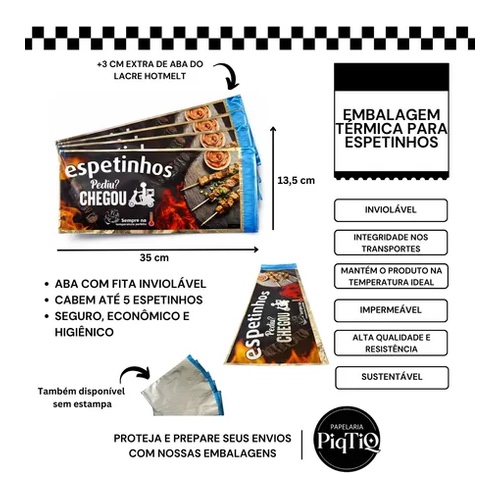 EMBALAGEM TÉRMICA P/ESPETINHO EMBRAST C/200