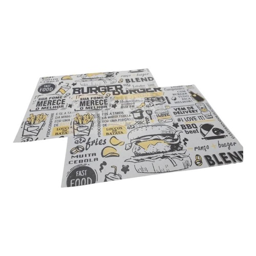 PAPEL P/EMBALAR HAMBURGUER MAMEDES 38X40 C/500
