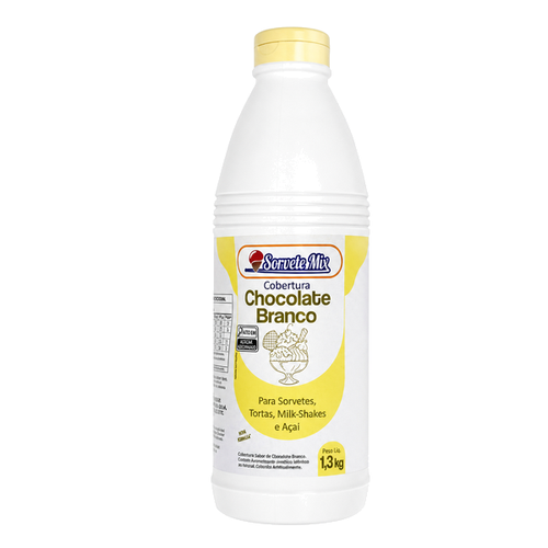 COBERTURA CHOCOLATE BRANCO SORVETEMIX 1,3KG
