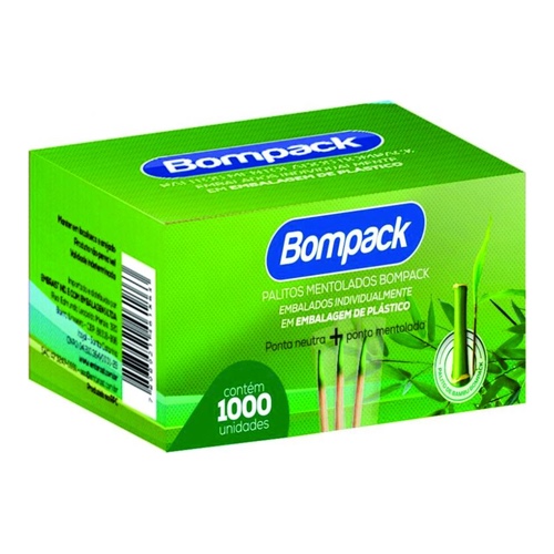 PALITO DENTAL MENTOLADO BOMPACK C/1000