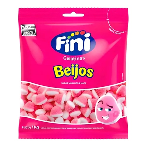 BALA BEIJOS DE MORANGO FINI 1KG